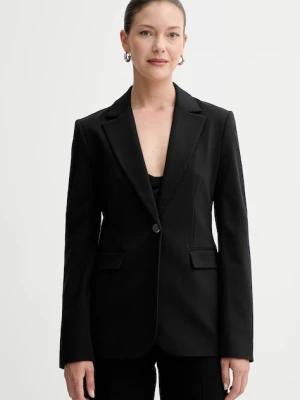Calvin Klein marynarka kolor czarny jednorzędowa gładka LV044B491G
