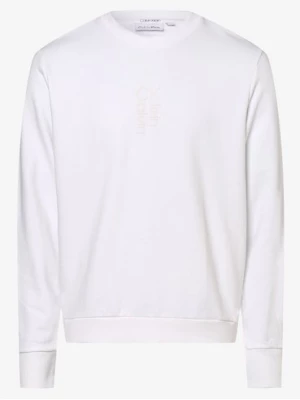Calvin Klein Męska bluza nierozpinana Mężczyźni Bawełna biały jednolity,