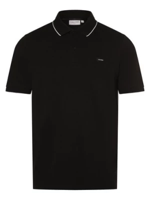 Calvin Klein Męska koszulka polo Mężczyźni Bawełna czarny jednolity,