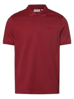Calvin Klein Męska koszulka polo Mężczyźni Bawełna czerwony jednolity,