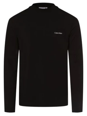 Calvin Klein Męska koszulka z długim rękawem Mężczyźni Bawełna czarny nadruk,