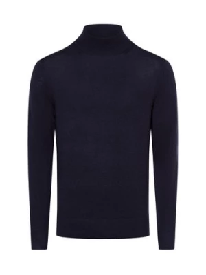 Calvin Klein Męski sweter Mężczyźni Wełna niebieski jednolity,