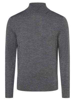 Calvin Klein Męski sweter z wełny merino Mężczyźni Wełna merino szary marmurkowy,