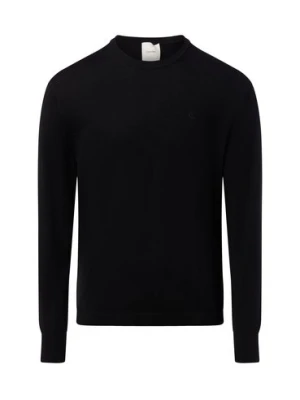 Calvin Klein Męski wełniany sweter Mężczyźni czarny jednolity,