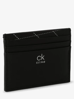 Calvin Klein Męskie etui na karty i brelok do kluczy Mężczyźni skóra czarny jednolity,