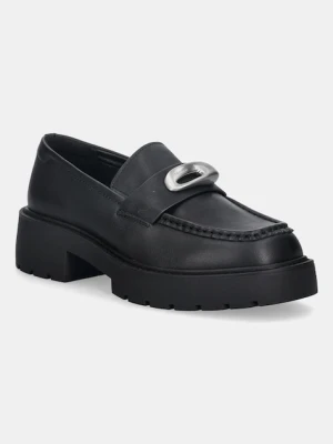 Calvin Klein mokasyny skórzane CHUNKY LOAFER LTH HW damskie kolor czarny na platformie YW0YW01912