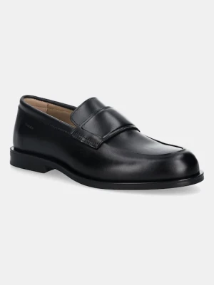 Calvin Klein mokasyny skórzane ESS RUBBER BAND LOAFER LTH męskie kolor czarny HM0HM01923