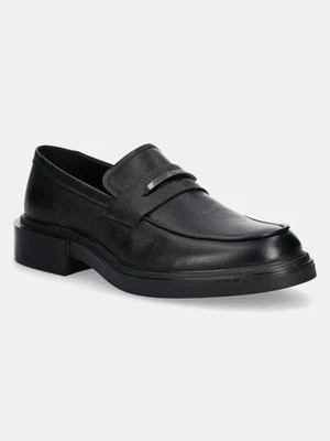 Calvin Klein mokasyny skórzane MOCCASIN CDR męskie kolor czarny HM0HM01774