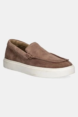 Calvin Klein mokasyny zamszowe MOCCASIN SUEDE męskie kolor brązowy HM0HM01794