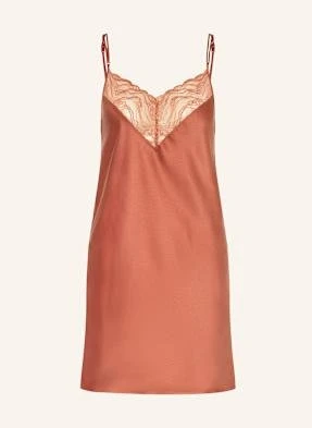 Calvin Klein Negliż Satin Sheen Lace Z Satyny braun