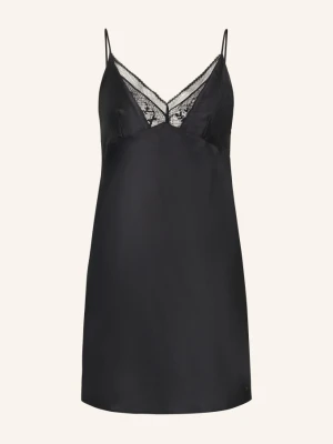 Calvin Klein Negliż Z Satyny schwarz CZARNY