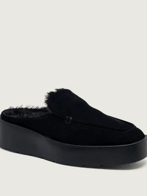 Calvin Klein Ocieplane mule | zamsz | shearling czarny