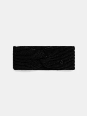 Calvin Klein opaska na głowę z dodatkiem wełny kolor czarny LV04F8039G
