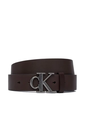 Calvin Klein Pasek Ck Buckle Smooth 35Mm LV04D7091G Brązowy ciemny