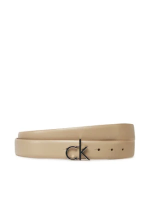 Calvin Klein Pasek Damski Ck Buckle Belt 3.0_Smooth K60K613156 Beżowy