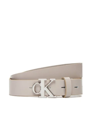 Calvin Klein Pasek Damski Monogram Plaque Buckle 25Mm LV04K7017G Biały