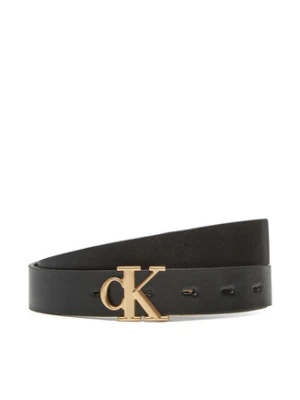 Calvin Klein Pasek Damski Monogram Plaque Buckle 25Mm Rev LV04K7005G Czarny