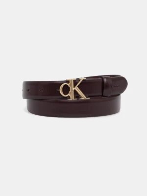 Calvin Klein pasek damski skórzany bordowy