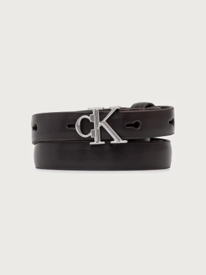 Calvin Klein pasek damski skórzany brązowy