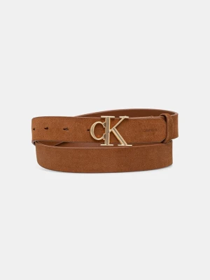 Calvin Klein pasek damski zamszowy brązowy