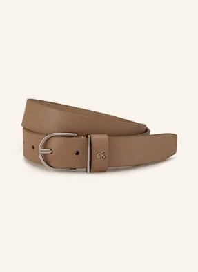 Calvin Klein Pasek Skórzany beige
