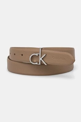 Calvin Klein pasek skórzany damski kolor beżowy K60K613073