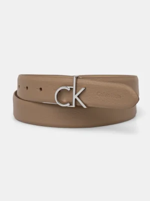 Calvin Klein pasek skórzany damski kolor beżowy K60K613073