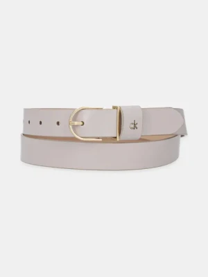 Calvin Klein pasek skórzany damski kolor beżowy LV04F7039G