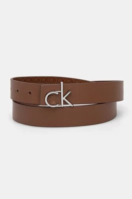 Calvin Klein pasek skórzany damski kolor brązowy K60K613074