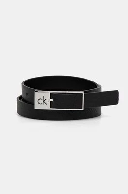 Calvin Klein pasek skórzany damski kolor czarny K60K612864