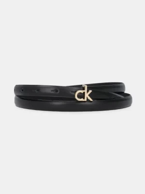 Calvin Klein pasek skórzany damski kolor czarny LV04F7034G