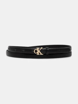 Calvin Klein pasek skórzany damski kolor czarny LV04F7055G