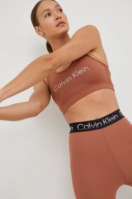 Calvin Klein Performance biustonosz sportowy CK Essentials kolor brązowy