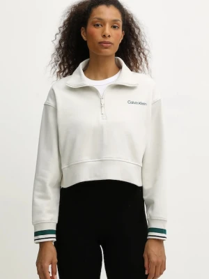 Calvin Klein Performance bluza damska kolor beżowy gładka LVGWF5W310