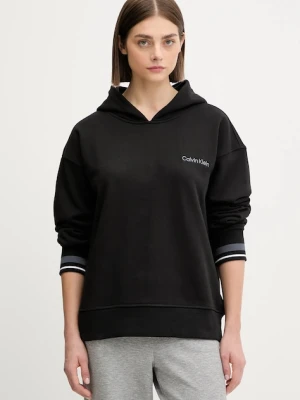 Calvin Klein Performance bluza damska kolor czarny z kapturem gładka LVGWF5W309