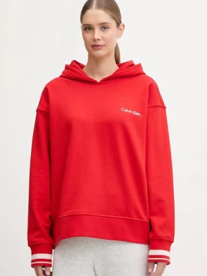 Calvin Klein Performance bluza damska kolor czerwony z kapturem gładka LVGWF5W309