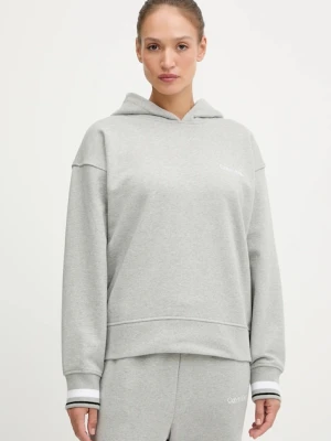 Calvin Klein Performance bluza damska kolor szary z kapturem gładka LVGWF5W309