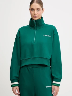 Calvin Klein Performance bluza damska kolor zielony gładka LVGWF5W310