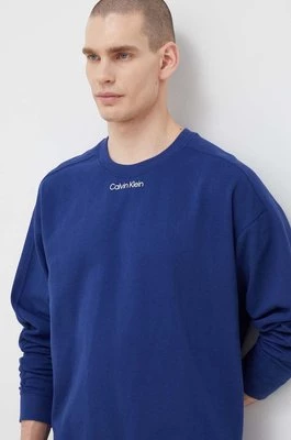 Calvin Klein Performance bluza dresowa CK Athletic kolor niebieski gładka
