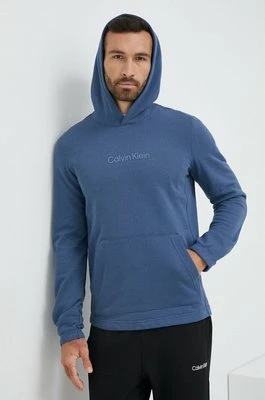 Calvin Klein Performance bluza dresowa Essentials kolor niebieski z kapturem gładka