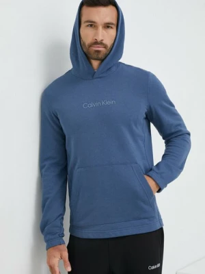 Calvin Klein Performance bluza dresowa Essentials kolor niebieski z kapturem gładka