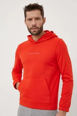 Calvin Klein Performance bluza dresowa Essentials kolor pomarańczowy z kapturem gładka