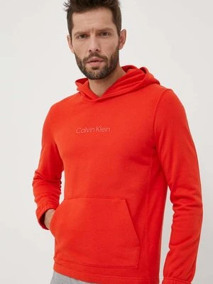 Calvin Klein Performance bluza dresowa Essentials kolor pomarańczowy z kapturem gładka