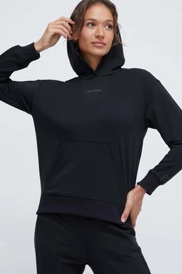 Calvin Klein Performance bluza dresowa kolor czarny z kapturem z nadrukiem