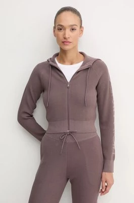 Calvin Klein Performance bluza dresowa kolor fioletowy z kapturem gładka 00GWF4J400