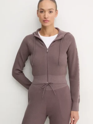 Zdjęcie produktu Calvin Klein Performance bluza dresowa kolor fioletowy z kapturem gładka 00GWF4J400