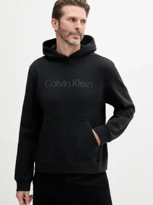 Calvin Klein Performance bluza męska kolor czarny z kapturem z aplikacją LVGMS5W340