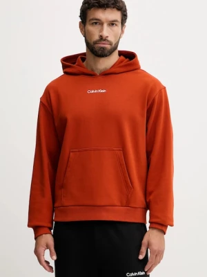 Calvin Klein Performance bluza męska kolor pomarańczowy z kapturem z nadrukiem LVGMF5W302