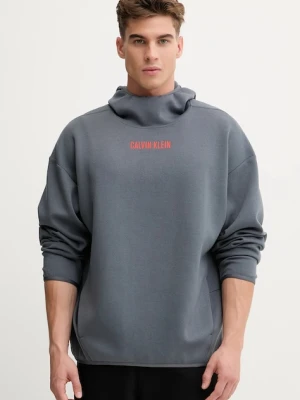 Calvin Klein Performance bluza męska kolor szary z kapturem z nadrukiem LVGMF5W308