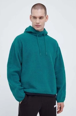 Calvin Klein Performance bluza sportowa kolor zielony z kapturem gładka